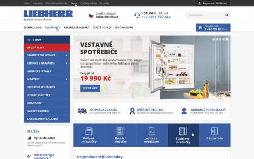 TopChlazeni.cz – e-shop ledniček a mrazniček Liebherr v nové podobě