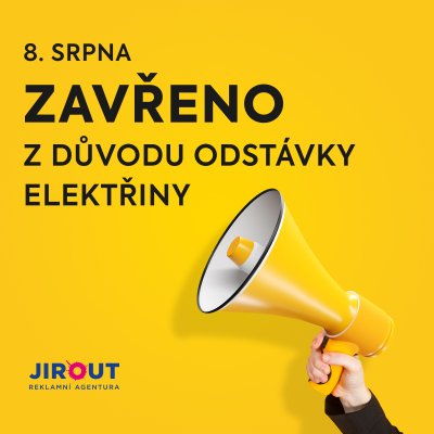 8. sprna odstávka elektřiny, zavřeno