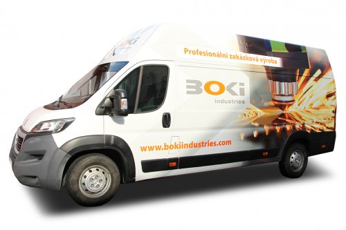 BOKI INDUSTRIES – částečný polep Peugeot Boxer