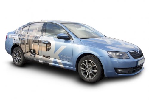 PK MODERNÍ NÁBYTEK – částečný polep Škoda Octavia III