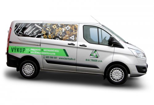 B&C TRADE s.r.o. – částečný polep Ford Transit Custom