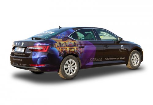 PORSCHE HK – částečný polep Škoda Superb